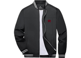 SweatRo Men's UNLV Rebels Lightweight Zip-Up Bomber Jacket with Ribbed Collar and Cuffs